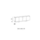 Bufetă din lemn cu structură din sticlă Made in Italy - Azuki Viadurini