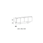 Bufetă din lemn cu structură din sticlă Made in Italy - Azuki Viadurini