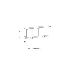 Bufetă din lemn cu structură din sticlă Made in Italy - Azuki Viadurini