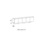 Bufetă din lemn cu structură din sticlă Made in Italy - Azuki Viadurini