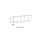 Bufetă din lemn cu structură din sticlă Made in Italy - Azuki Viadurini