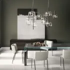 Bufetă din lemn cu structură din sticlă Made in Italy - Azuki Viadurini