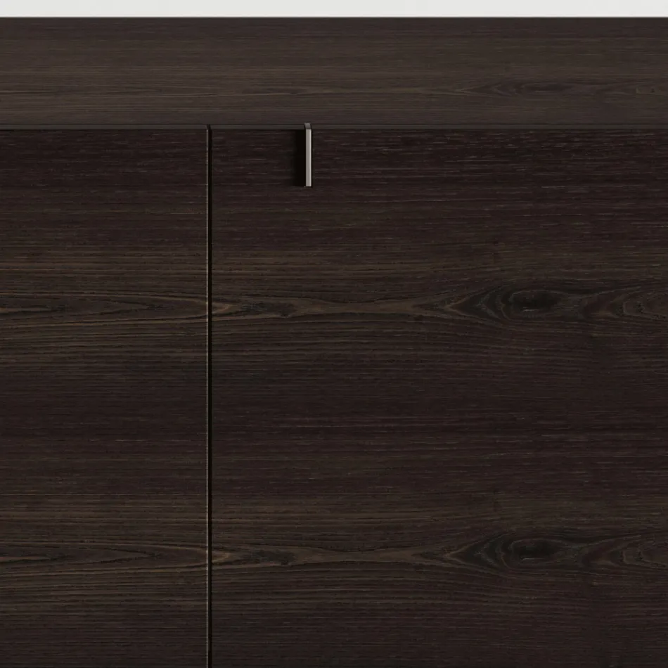 Bufetă din lemn cu structură din sticlă Made in Italy - Azuki Viadurini