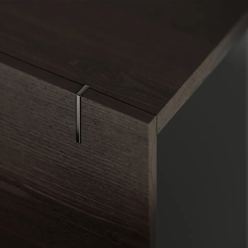 Bufetă din lemn cu structură din sticlă Made in Italy - Azuki Viadurini