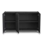 Bufetă pentru sufragerie acoperită cu finisaj marmură melaminată Fabricat în Italia - zinc Viadurini