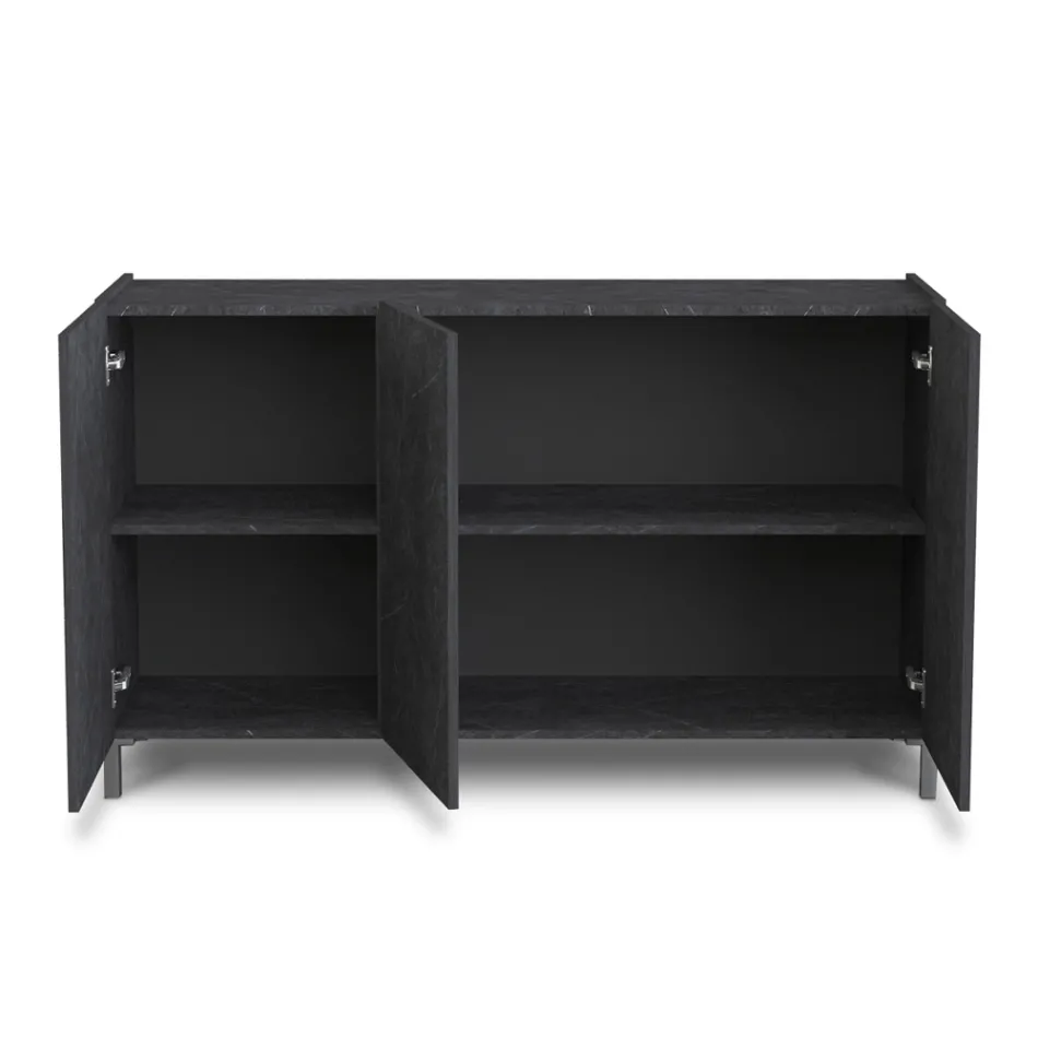 Bufetă pentru sufragerie acoperită cu finisaj marmură melaminată Fabricat în Italia - zinc Viadurini