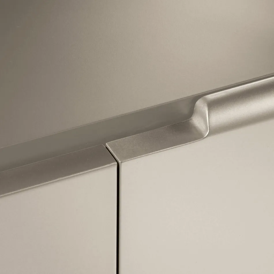 Bufetă pentru sufragerie cu 3 uși în finisaj nichel Made in Italy - Foglio Viadurini