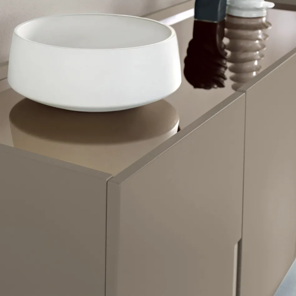 Bufet de living cu 3 uși din MDF lăcuit, fabricat în Italia - Elena Viadurini