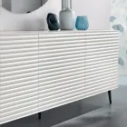 Bufet de living cu 3 uși din MDF acoperit cu PVC lăcuit, fabricat în Italia - Desideria Viadurini