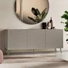 Bufet de living cu 3 uși din MDF acoperit cu PVC lăcuit, fabricat în Italia - Desideria Viadurini