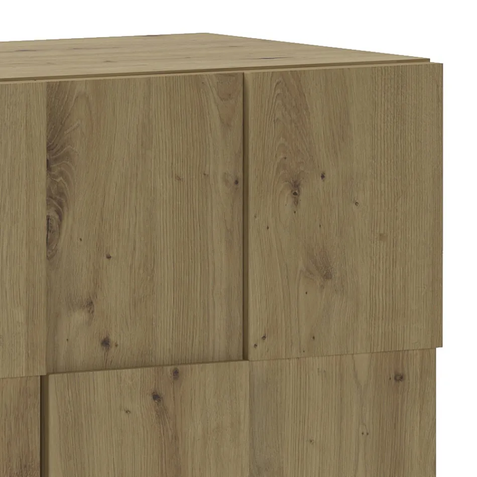 Bufetă living cu 4 uși cu balamale și 1 compartiment deschis - Sodiu Viadurini