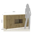 Bufetă living cu 4 uși cu balamale și 1 compartiment deschis - Sodiu Viadurini