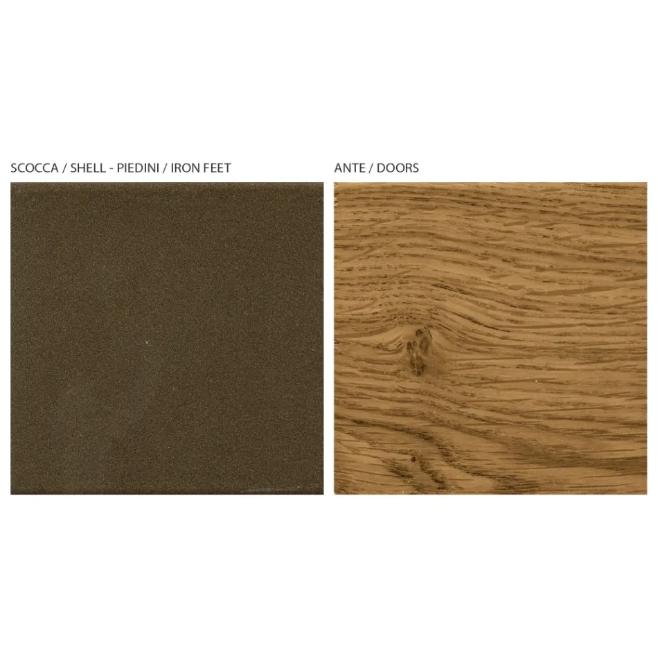 Bufetă pentru sufragerie cu 4 uși în finisaj de stejar înnodat rustic - uniform Viadurini