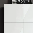 Bufetă pentru living cu 4 uși în finisaj sticlă albă Made in Italy - Eline Viadurini