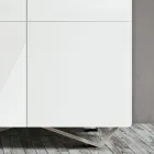 Bufetă pentru living cu 4 uși în finisaj din sticlă albă Made in Italy - Eline Viadurini