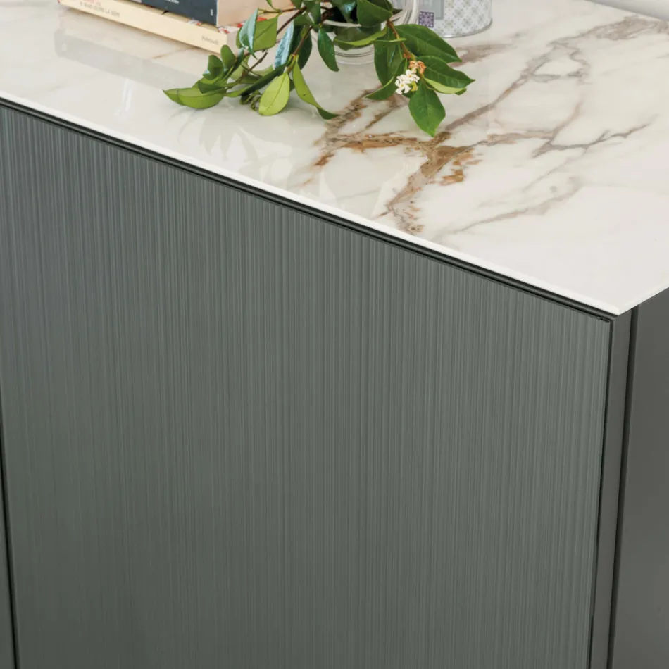 Bufeta living cu baza din otel si structura melaminata - Adriel Viadurini