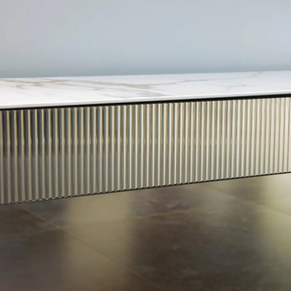 Bufeta living cu baza din otel si structura melaminata - Adriel Viadurini