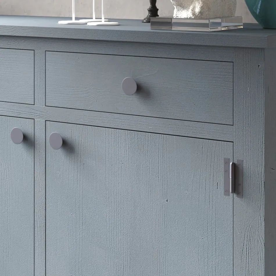 Bufetă pentru living din lemn masiv de brad 4 compartimente Made in Italy - Pascual Viadurini