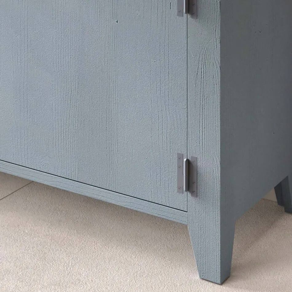 Bufetă pentru living din lemn masiv de brad 4 compartimente Made in Italy - Pascual Viadurini