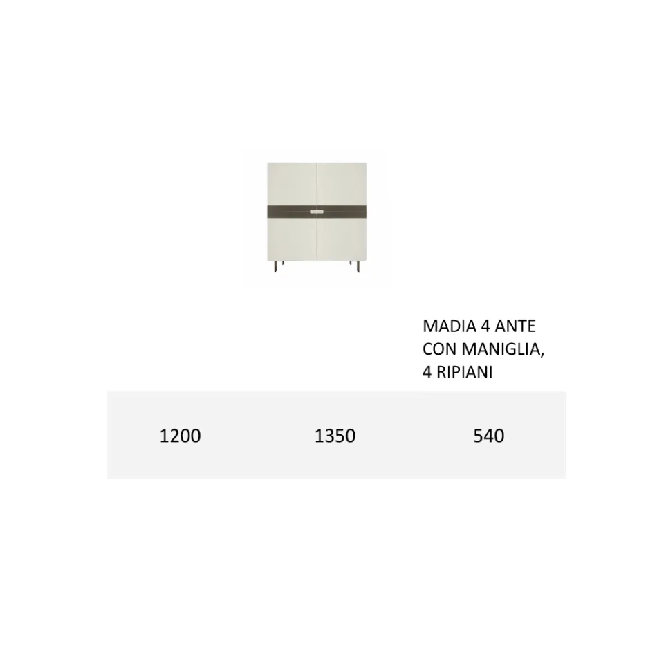 Bufeta living din Mdf si suport 4 picioare Made in Italy - Teresina Viadurini