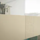 Bufetă pentru living din Mdf Lăcuit Mat și Sticlă Made in Italy - Ninetta Viadurini