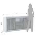 Bufetă din melaminat pentru living cu 2 uși și 2 sertare - Samario Viadurini