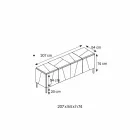 Mobilier camera de zi mobilă din lemn negru mat, cu oglinzi și picioare afumate - Senese Viadurini