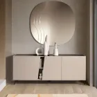 Bufet de podea cu trei uși cu balamale din melamină fabricată în Italia - Calia Viadurini
