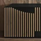 Bufetă pentru zonă de living cu 3 uși în finisaj stejar nordic cu noduri - Linda Viadurini