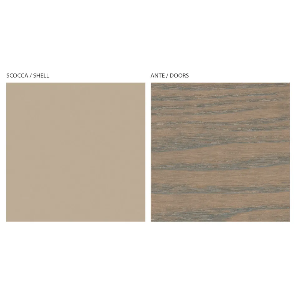 Bufetă pentru living cu 4 uși în finisaj Cappuccino Made in Italy - Eda Viadurini