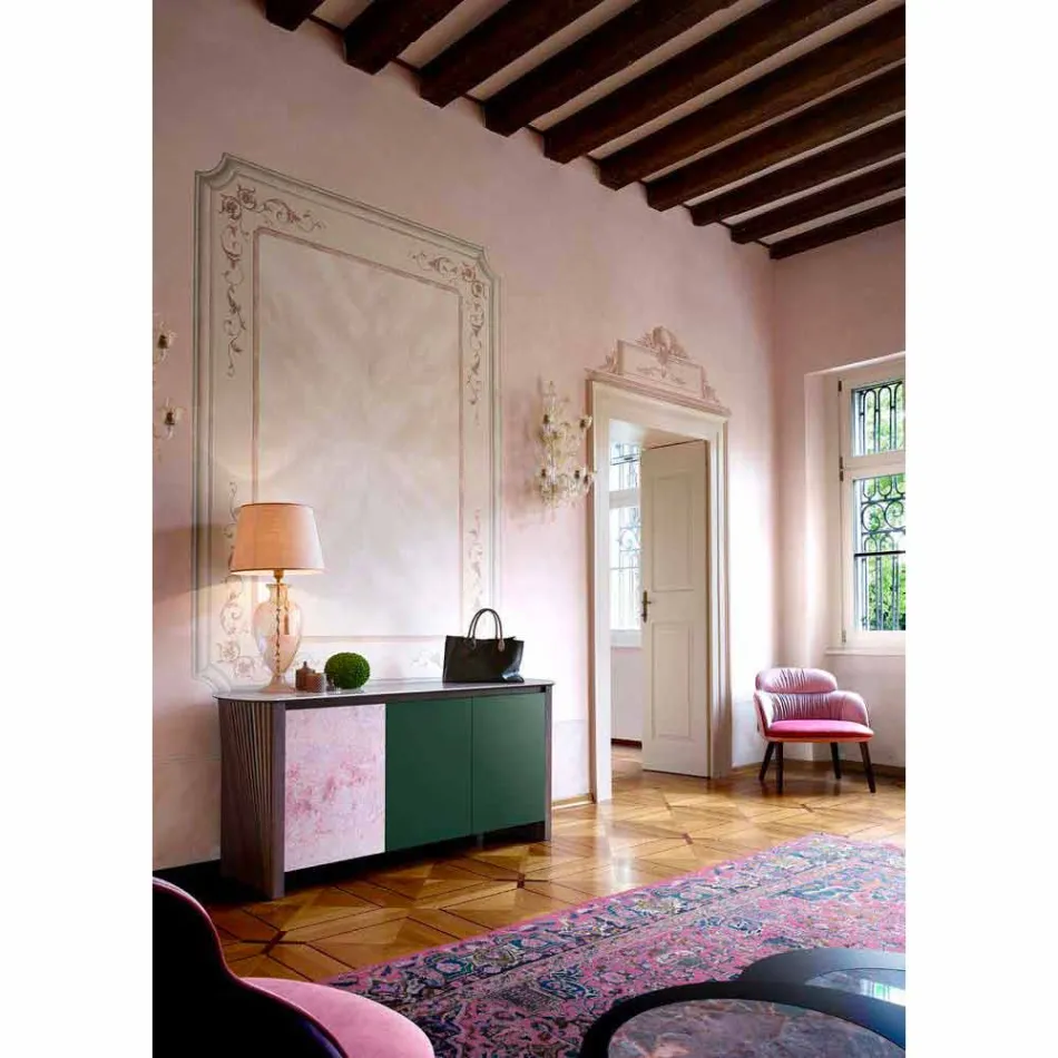 Buffet de design în Gres cu structură din lemn și MDF Made in Italy - Cunea Viadurini