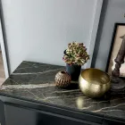 Bufetă din lemn cu 3 uși cu margine înclinată și blat din ceramică - Mondolfo Viadurini