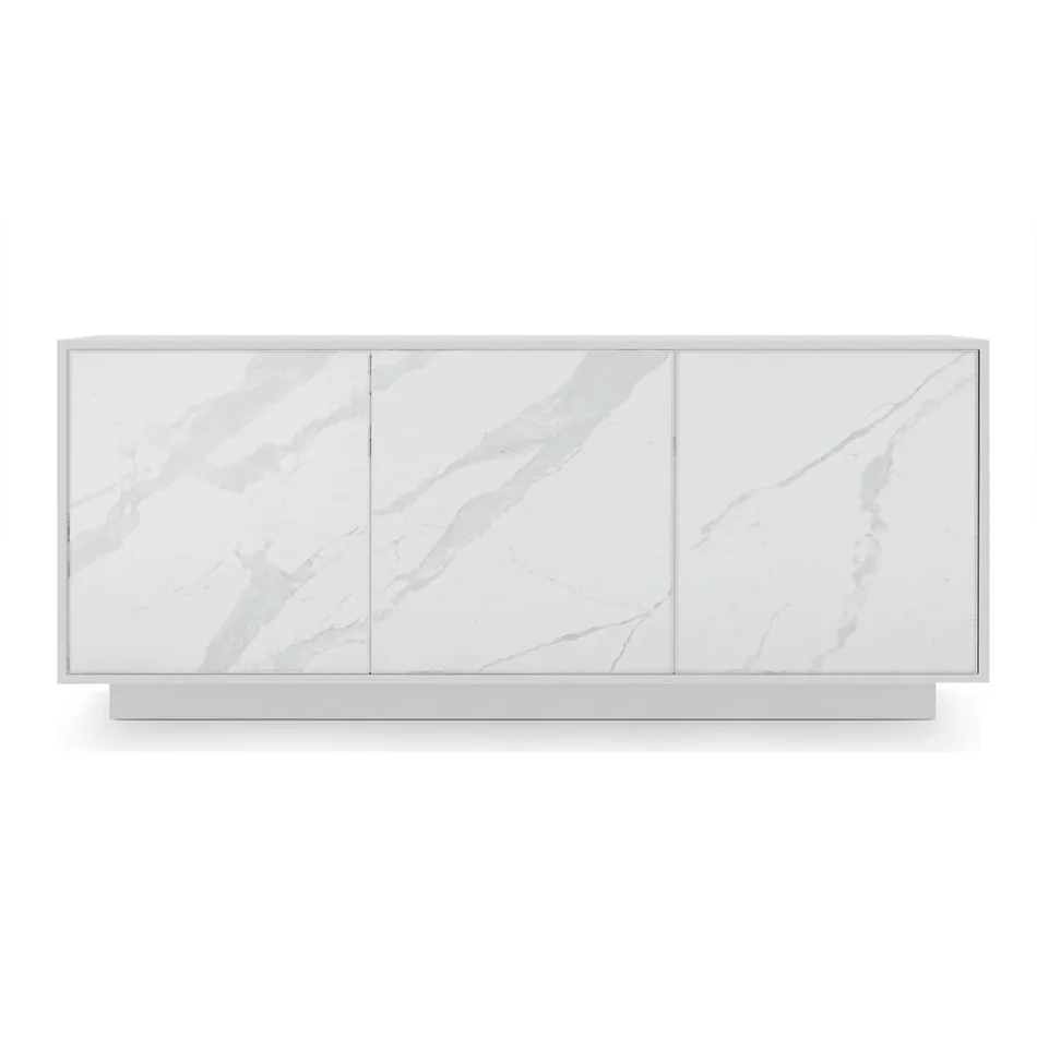 Bufetă din lemn cu 2 sau 3 uși din laminat HPL Made in Italy - Fiorenza Viadurini