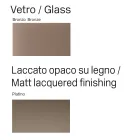 Bufet din lemn lăcuit curbat cu uși din sticlă bronzată, fabricat în Italia - Lyra Viadurini