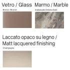 Bufet din lemn lăcuit curbat cu uși din sticlă bronzată, fabricat în Italia - Lyra Viadurini