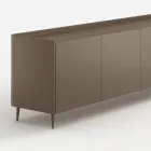 Bufet din lemn curbat, lăcuit platinat, cu design exclusivist, fabricat în Italia - Lyra Viadurini