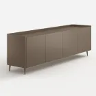 Bufet din lemn curbat, lăcuit platinat, cu design exclusivist, fabricat în Italia - Lyra Viadurini