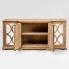 Bufet din pin natural învechit cu uși cu oglindă - Agnone Viadurini