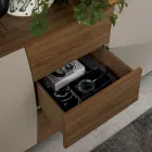 Bufetă din Lemn Lăcuit 2 Uși 3 Sertare Curbiliniu Design Italian - Celio Viadurini