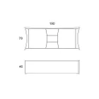 Bufetă din Lemn Lăcuit 2 Uși 3 Sertare Curbiliniu Design Italian - Celio Viadurini