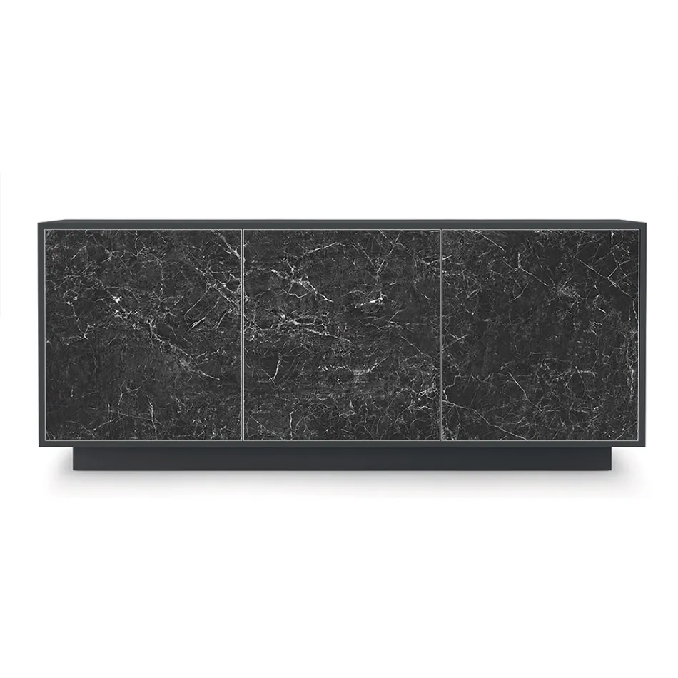 Bufetă din Lemn Lăcuit cu 2 sau 3 Uși Ceramice Made in Italy - Fiorenza Viadurini