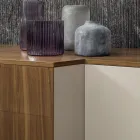 Bufetă din Mdf cu 2 uși și 2 sertare proeminente laturi înclinate - Caspiter Viadurini