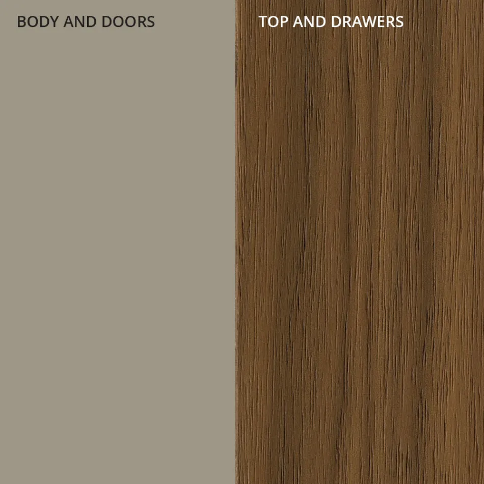 Bufetă din Mdf cu 2 uși și 2 sertare proeminente laturi înclinate - Caspiter Viadurini