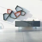 Bufetă din Mdf Gri Grafit cu picioare de sticlă Made in Italy - Zelia Viadurini