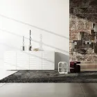 Bufetă din Mdf Lăcuit Alb Mat cu Uși Decorate Made in Italy - Chicago Viadurini