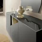 Bufet de podea din melamină cu tăiere diagonală, fabricat în Italia - Seta Viadurini
