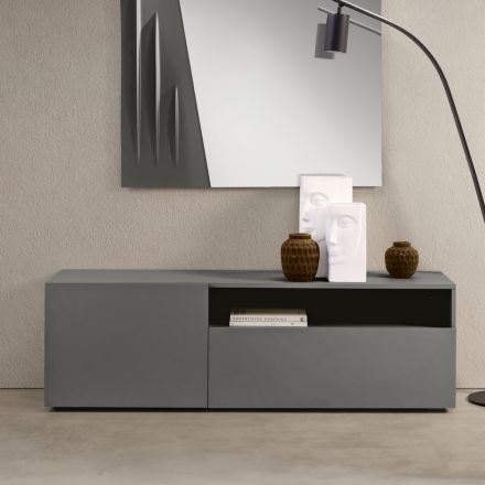 Bufet Miral din melamină, cu design liniar, fabricat în Italia Viadurini