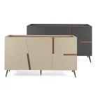 Madia din Melaminat si Mdf cu Insertii Laminate Made in Italy - Gordita Viadurini