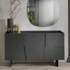 Madia din Melaminat si Mdf cu Insertii Laminate Made in Italy - Gordita Viadurini
