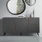 Madia din Melaminat si Mdf cu Insertii Laminate Made in Italy - Gordita Viadurini